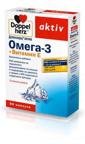omega3e_web_l-1.jpg Doppelherz Active Omega-3 + Vitamin E (60 Capsules): Support Heart & Brain Health - Image 1